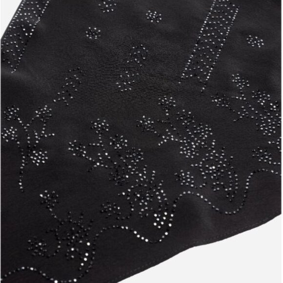 NWT Johnny Was Biya JWLA 3J Workshop Mia Heat Transfer Beaded Black Silk Scarf - Picture 3 of 7